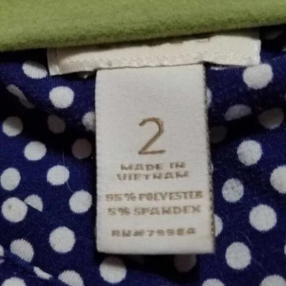 Chicos Navy White Polka Dot Top size 2 - Picture 9 of 10